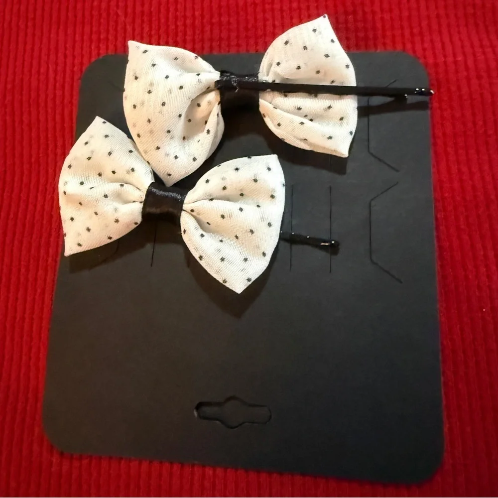 Polka Dot Bow Hair Pin